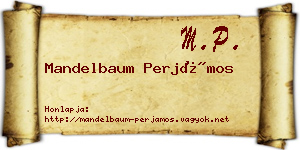 Mandelbaum Perjámos névjegykártya